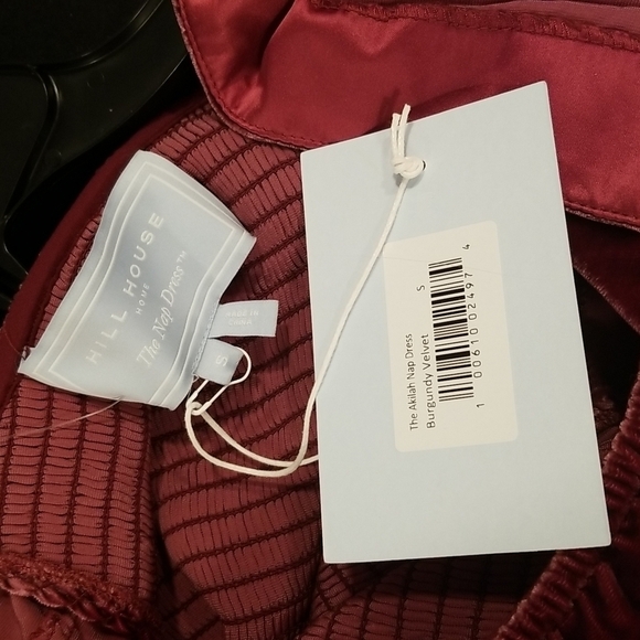 💕HILL HOUSE💕 The Akilah Nap Dress ~ Burgundy Velvet Small S NWT - Picture 13 of 15